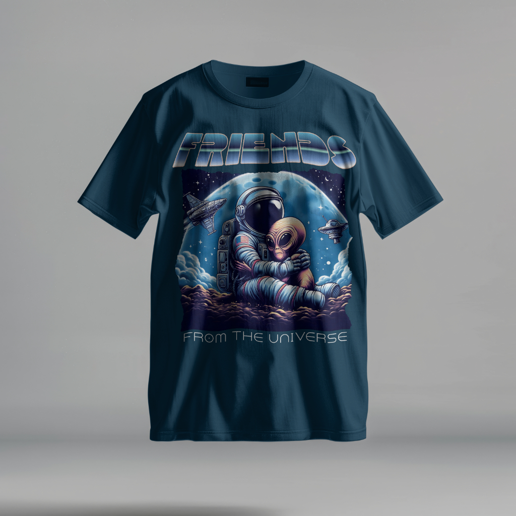 astronaute et alien teeshirt design