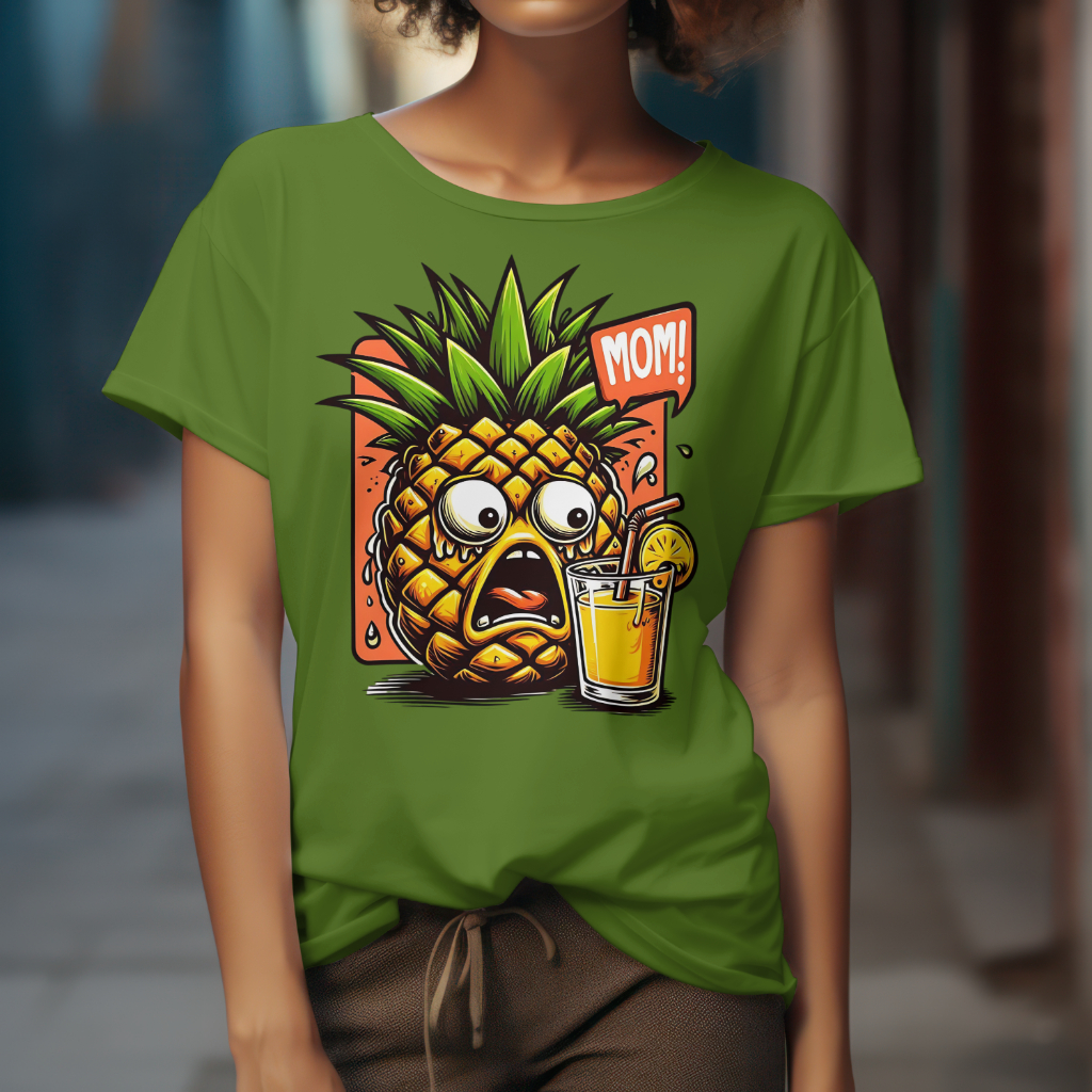 pineapple cartoon style humor Tshirt design