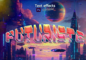 Text effect futuriste mockup