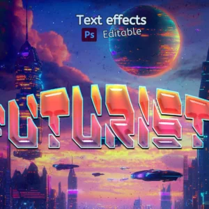 Text effect futuriste mockup