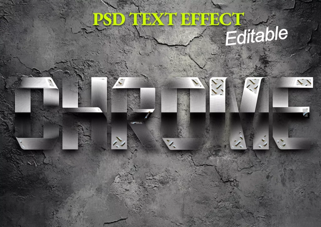 Text effect metallic mockup