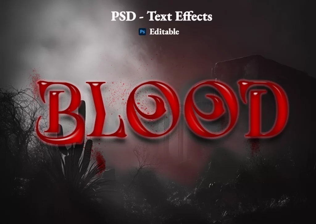 Text effects Blood mockup