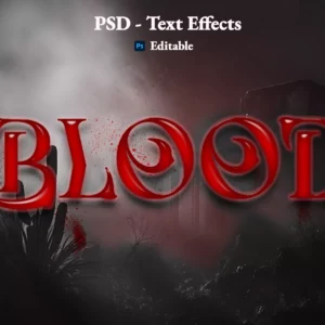 Text effects Blood mockup