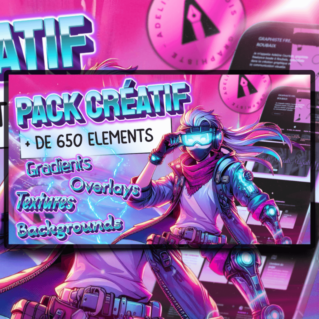 Pack Créatif Overlays, Textures, backgrounds et gradients - adeline graphiste