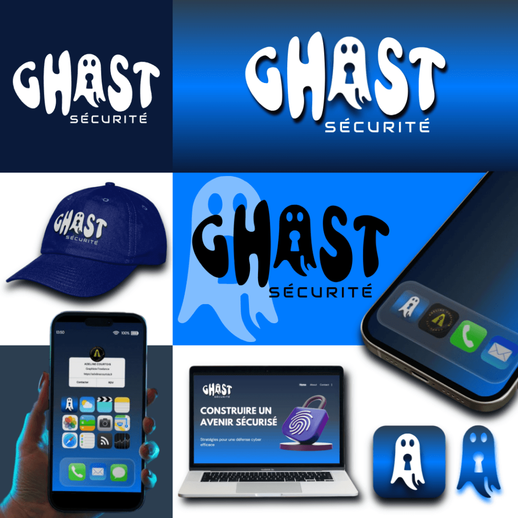 logo cybersecurite ghost securité créé par adeline graphiste roubaix
