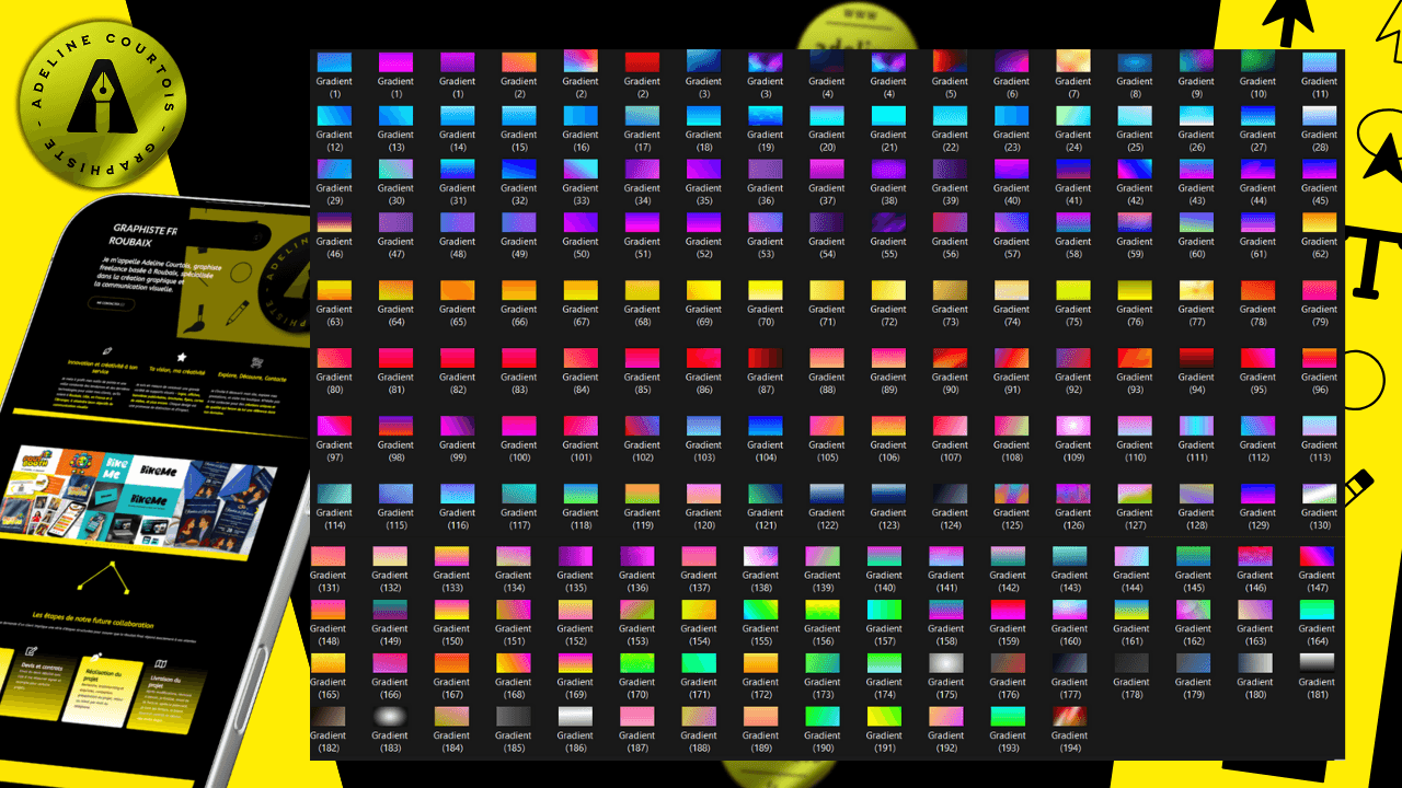 PREMIUM PACK OF GRAPHIC ELEMENTS – 650+ OVERLAYS, BACKGROUNDS, TEXTURES, AND GRADIENTS adeline graphiste