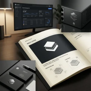 Logo géométrie cubique 3D