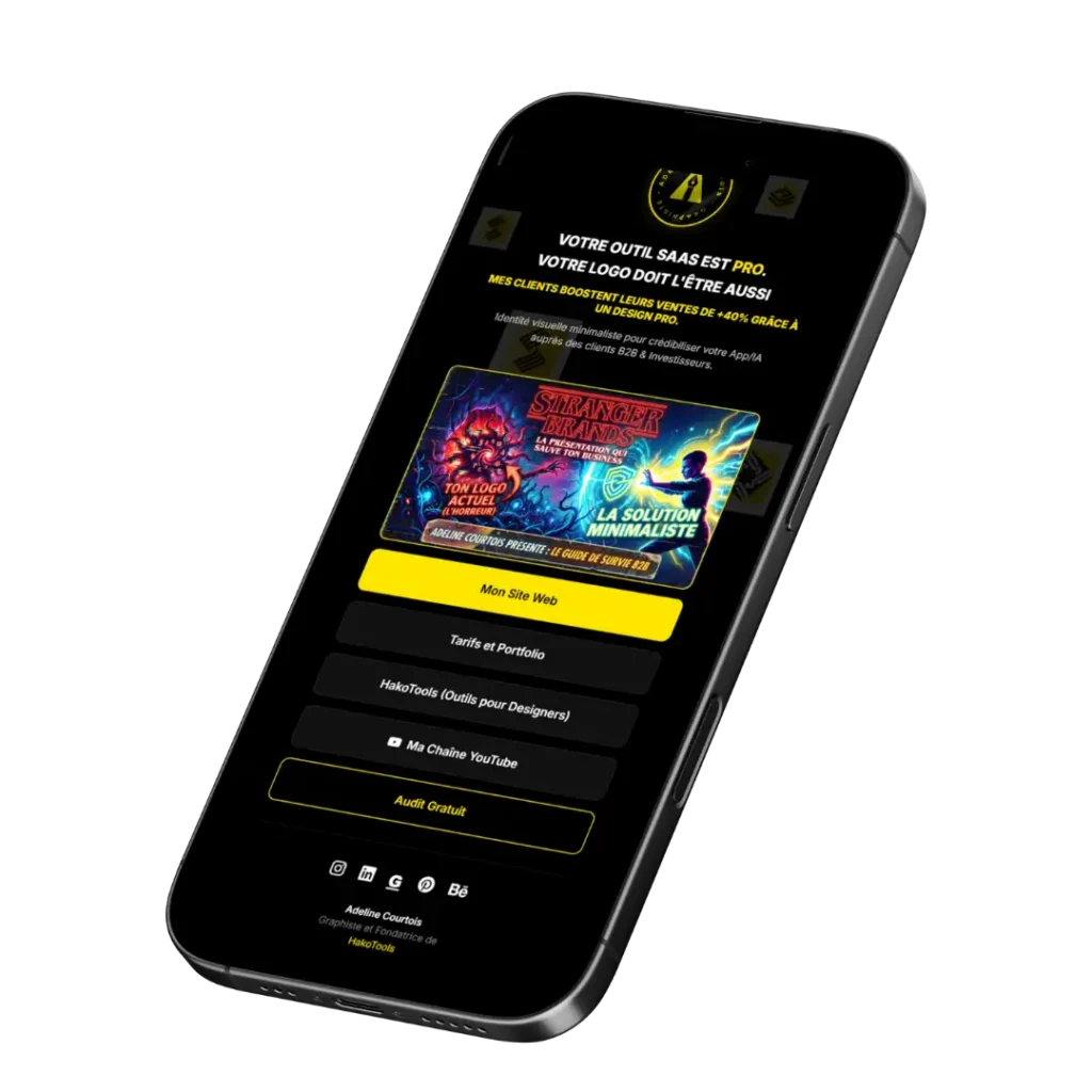 adeline courtois est graphiste spécialisée en logo minimaliste à roubaix pour des entrepreneurs dans la tech et saas